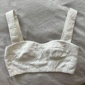 Elegant White Floral Erdem Corset